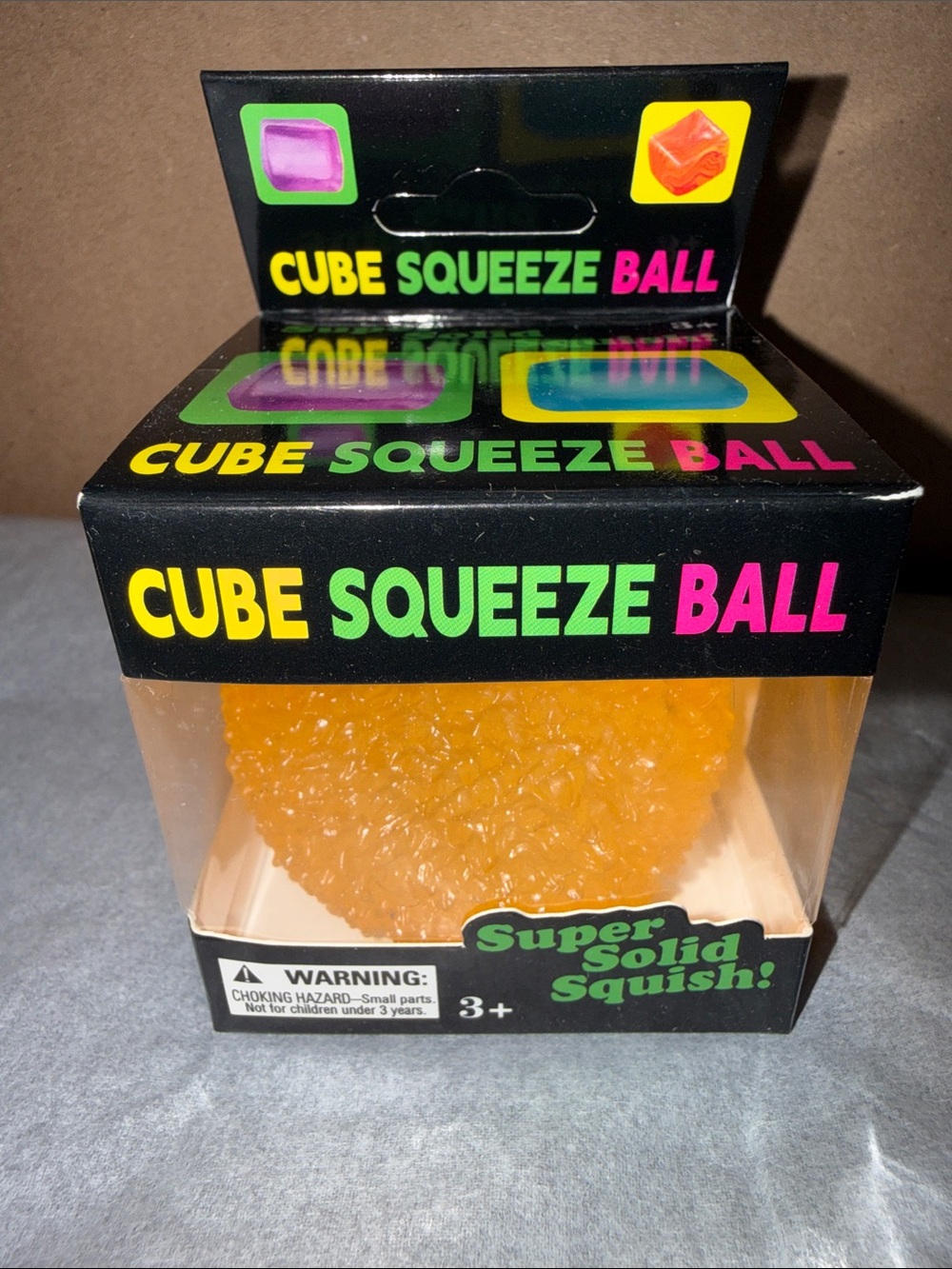 Cube Squeeze Ball - Orange Super Solid Squish